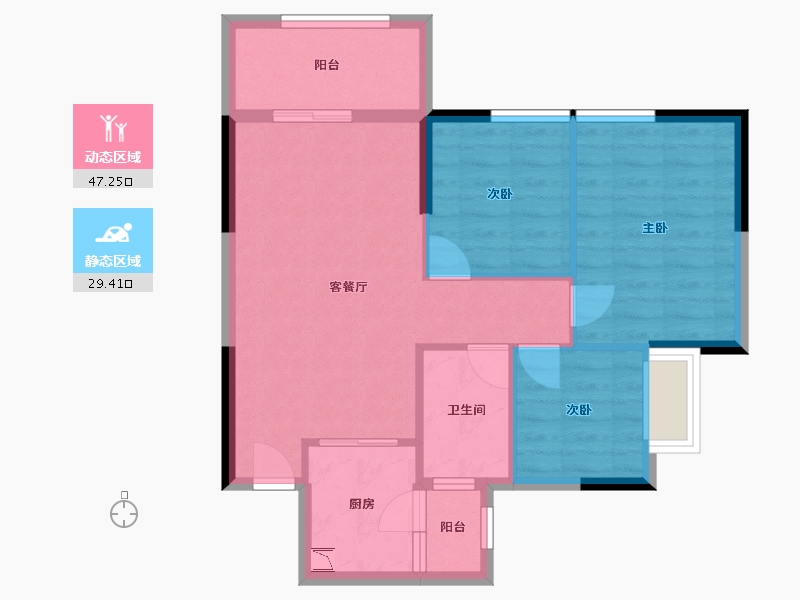 广西壮族自治区-梧州市-灏景玥城-68.62-户型库-动静分区