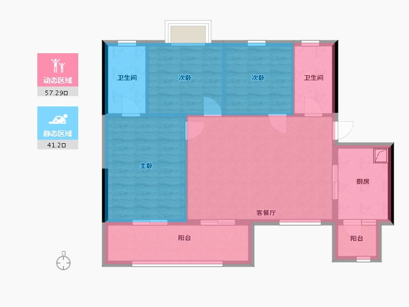 广东省-肇庆市-肇庆锦绣山河-89.14-户型库-动静分区