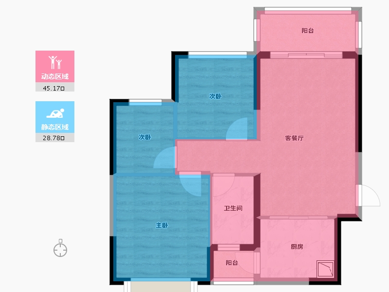 广西壮族自治区-南宁市-南宁恒大城-65.74-户型库-动静分区