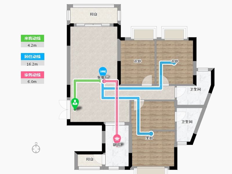 广西壮族自治区-南宁市-振业邕江雅苑-91.60-户型库-动静线