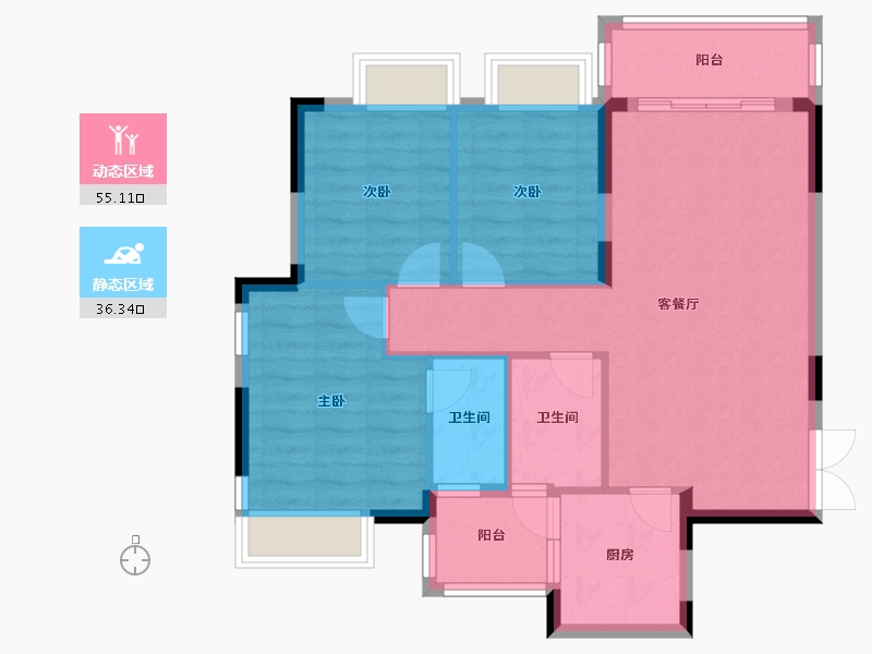 广西壮族自治区-南宁市-振业邕江雅苑-82.43-户型库-动静分区