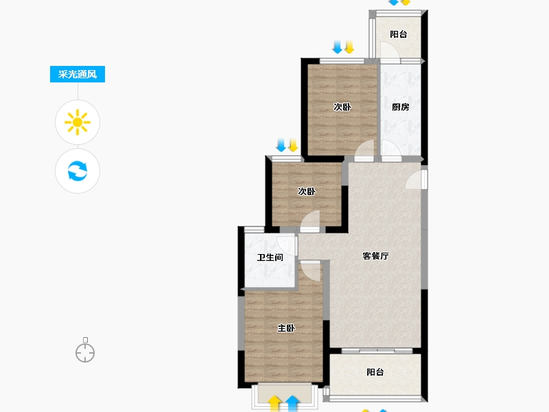 广西壮族自治区-南宁市-南宁恒大城-77.76-户型库-采光通风