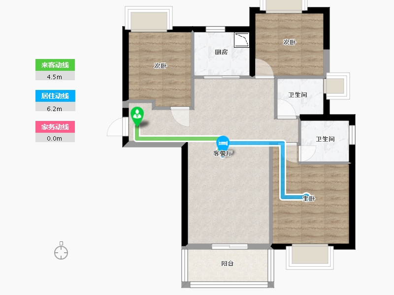 广东省-东莞市-天麟天瑞花园-71.34-户型库-动静线