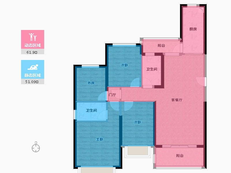 广西壮族自治区-南宁市-南宁恒大城-100.76-户型库-动静分区