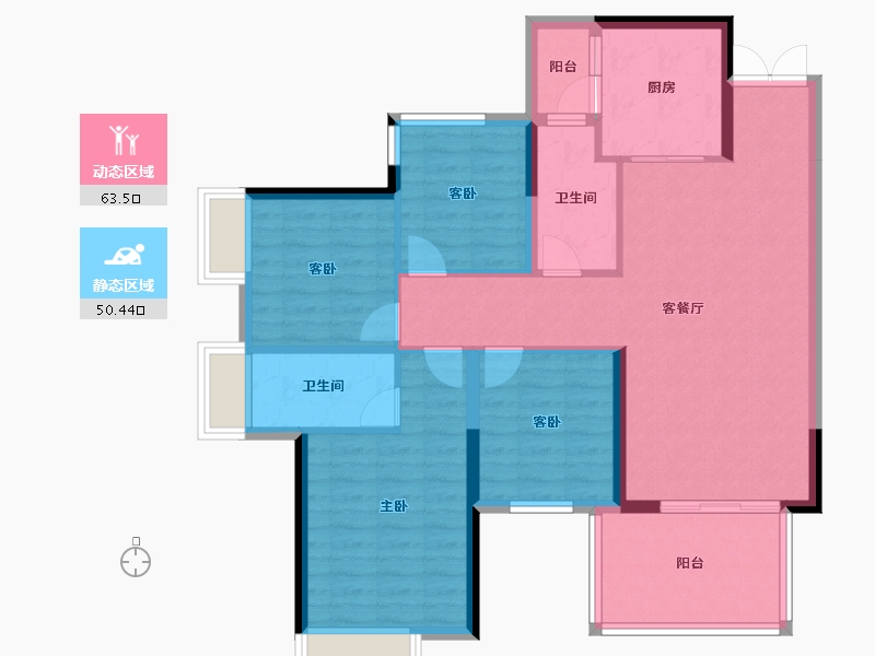 广西壮族自治区-南宁市-金科博翠山-102.54-户型库-动静分区