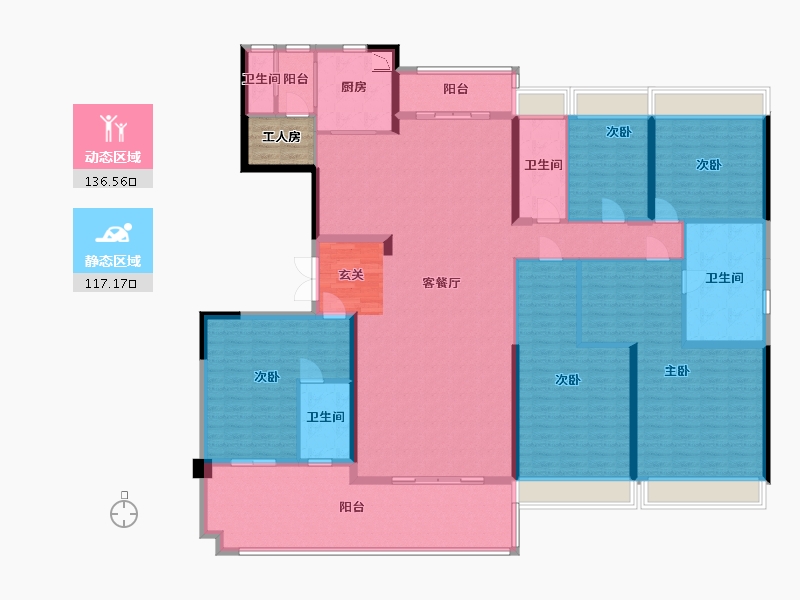 广东省-东莞市-碧桂园滨江府-236.04-户型库-动静分区