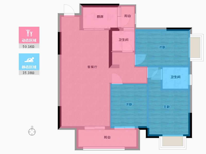 广西壮族自治区-南宁市-亿鼎温岭华府-76.94-户型库-动静分区