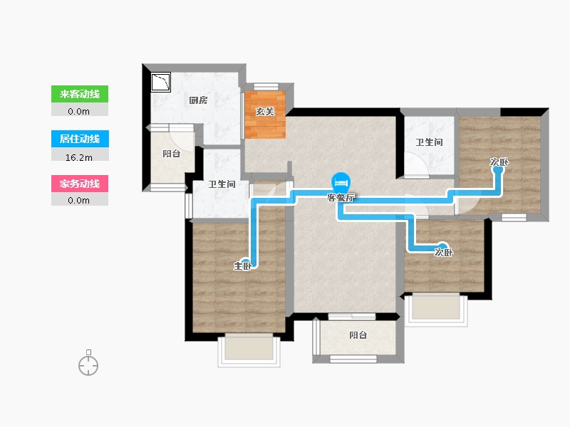 广东省-东莞市-万科城市之光住宅-70.38-户型库-动静线