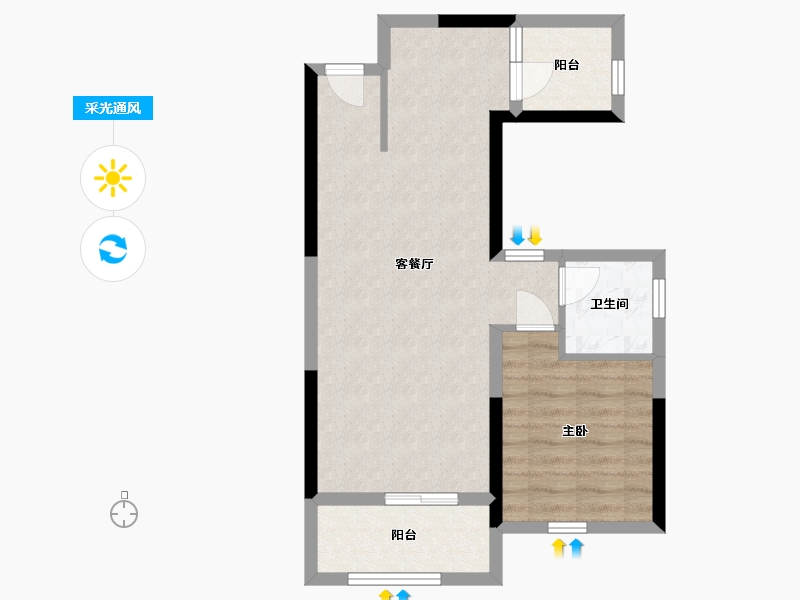 广西壮族自治区-南宁市-八桂绿城龙庭水岸-57.01-户型库-采光通风