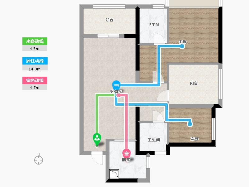 广东省-东莞市-世茂泰禾广州院子-76.00-户型库-动静线