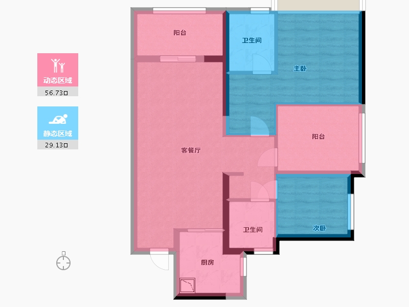 广东省-东莞市-世茂泰禾广州院子-76.00-户型库-动静分区