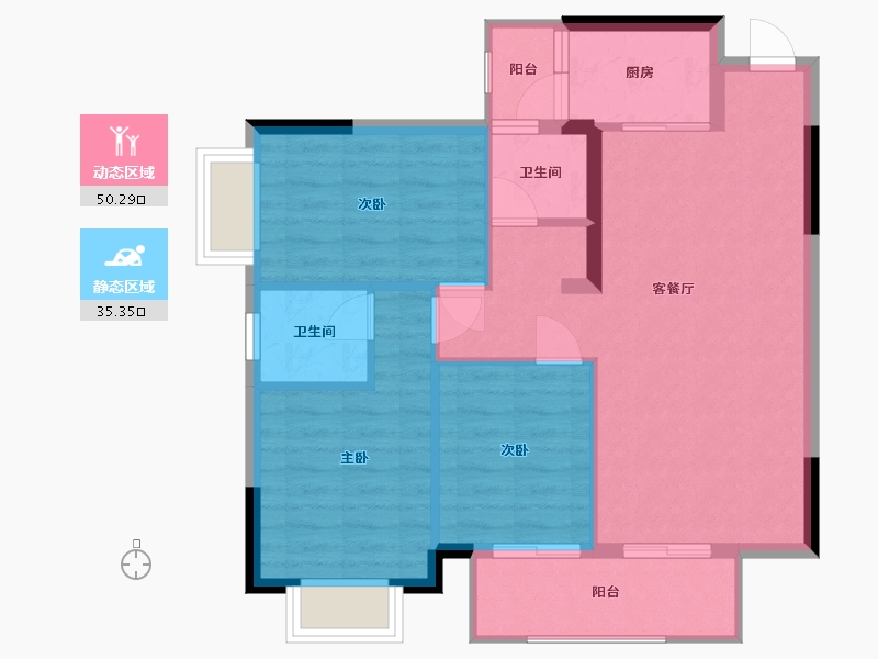 广西壮族自治区-南宁市-亿鼎温岭华府-77.48-户型库-动静分区