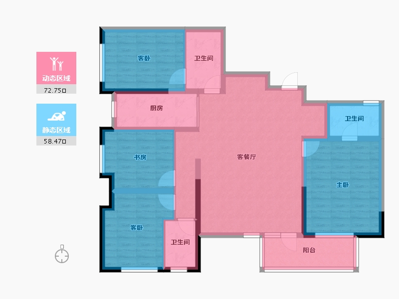 广西壮族自治区-南宁市-万科第五园-117.01-户型库-动静分区