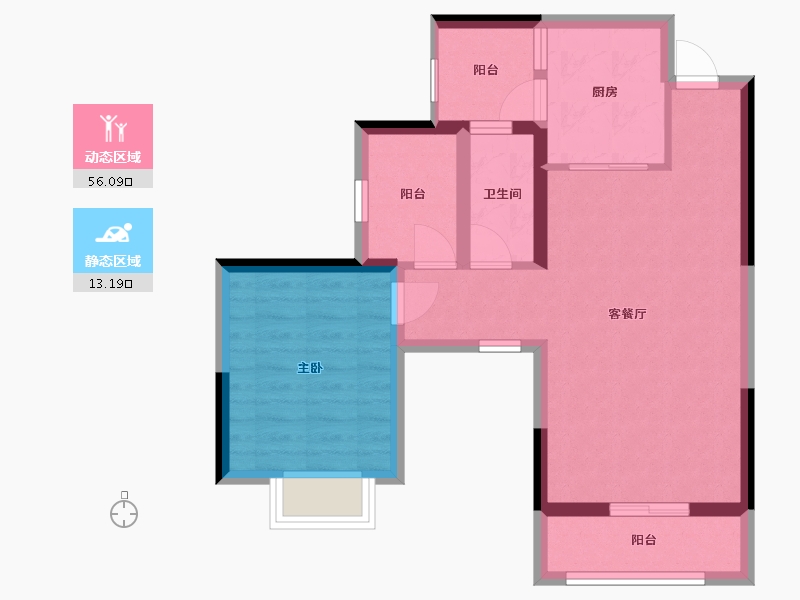 广西壮族自治区-南宁市-八桂绿城龙庭水岸-61.10-户型库-动静分区