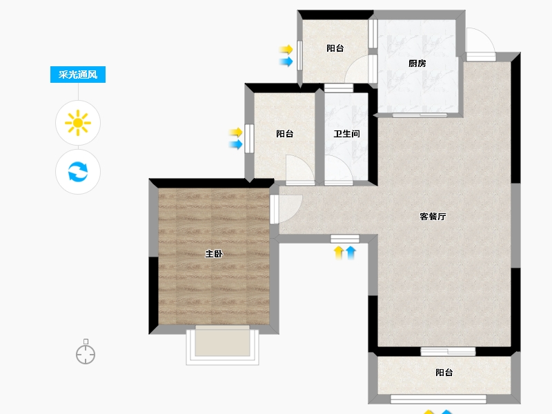 广西壮族自治区-南宁市-八桂绿城龙庭水岸-61.10-户型库-采光通风