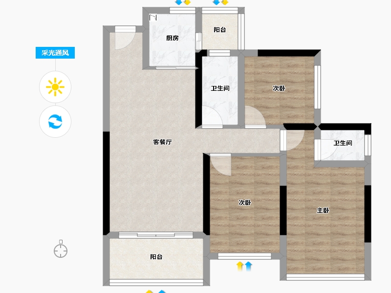 广西壮族自治区-桂林市-顺祥漓江源居-74.06-户型库-采光通风