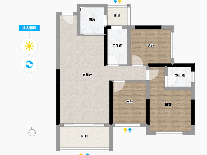 广西壮族自治区-桂林市-顺祥漓江源居-73.24-户型库-采光通风