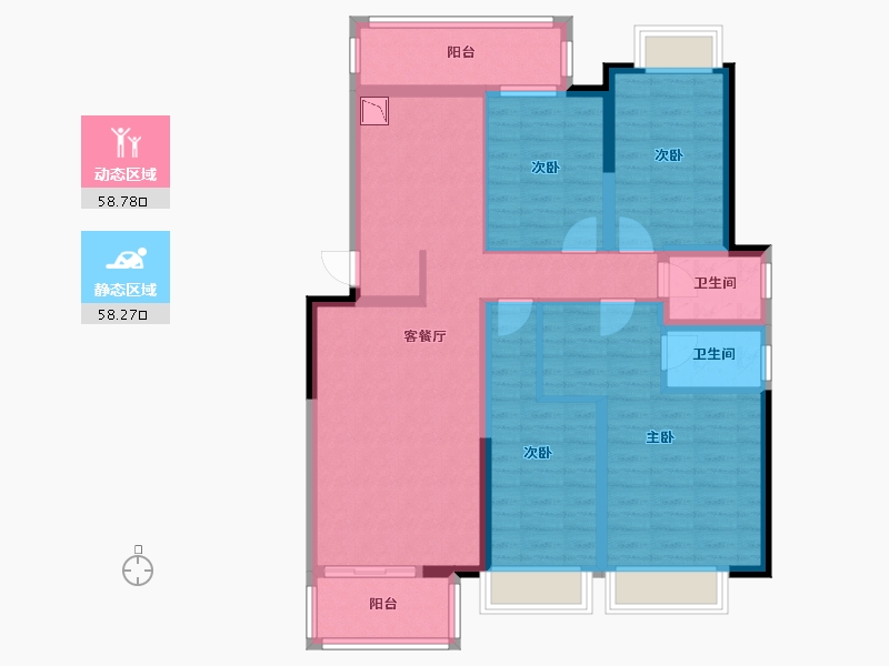 广西壮族自治区-南宁市-科瑞江韵-103.24-户型库-动静分区