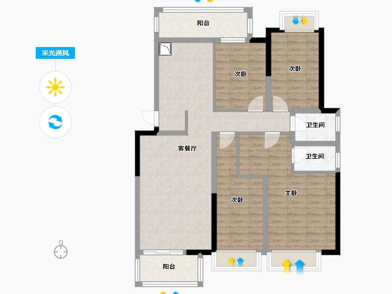 广西壮族自治区-南宁市-科瑞江韵-103.24-户型库-采光通风