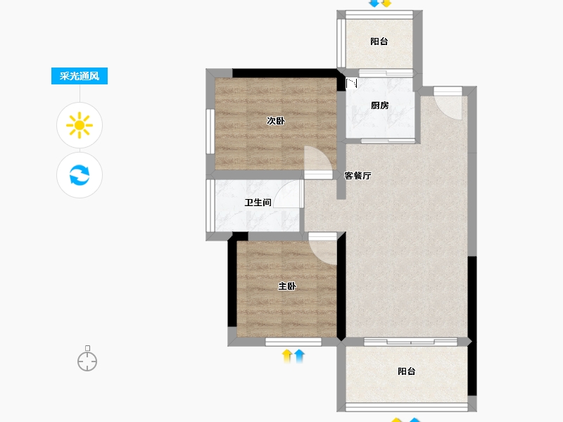 广西壮族自治区-桂林市-顺祥漓江源居-53.32-户型库-采光通风