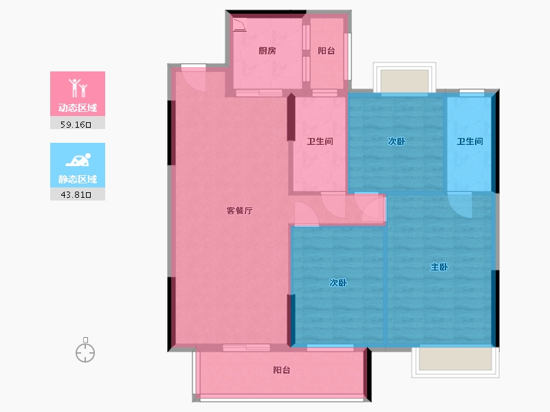 广东省-东莞市-莲花四季-92.98-户型库-动静分区