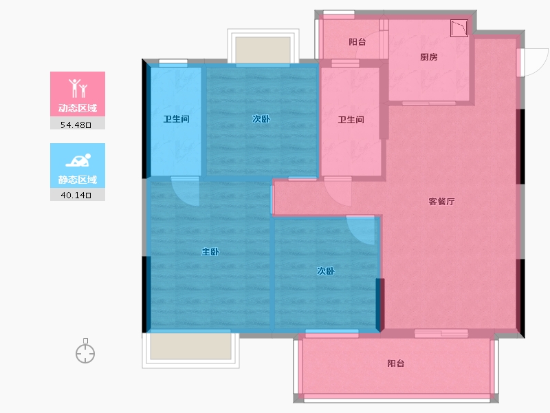 广东省-东莞市-莲花四季-85.23-户型库-动静分区