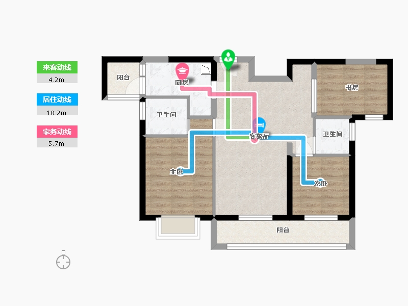 广东省-东莞市-天麟天瑞花园-71.08-户型库-动静线