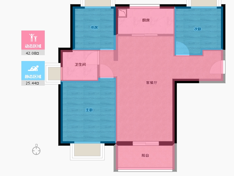 广东省-东莞市-天麟天瑞花园-60.10-户型库-动静分区