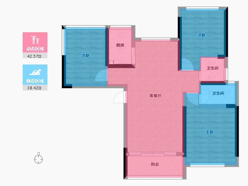 广西壮族自治区-桂林市-顺祥漓江源居-71.43-户型库-动静分区