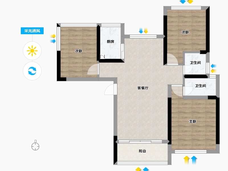 广西壮族自治区-桂林市-顺祥漓江源居-71.43-户型库-采光通风