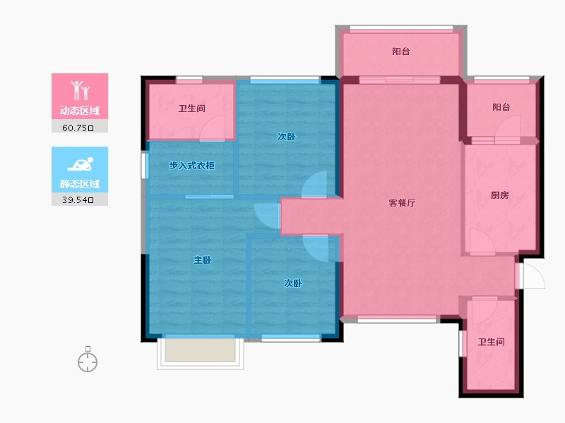 广西壮族自治区-南宁市-南宁恒大城-90.03-户型库-动静分区