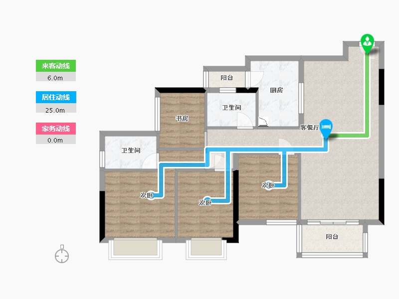 广东省-东莞市-莲花四季-95.45-户型库-动静线