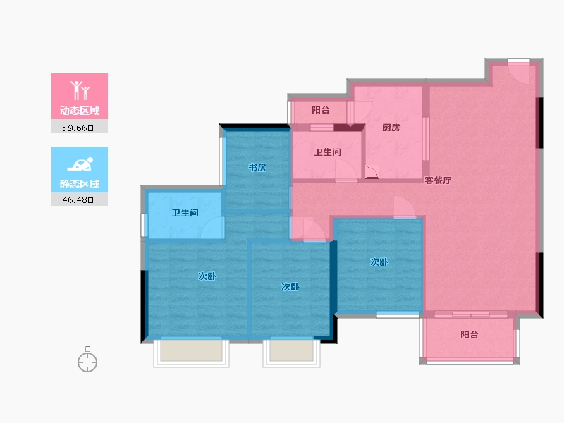 广东省-东莞市-莲花四季-95.45-户型库-动静分区