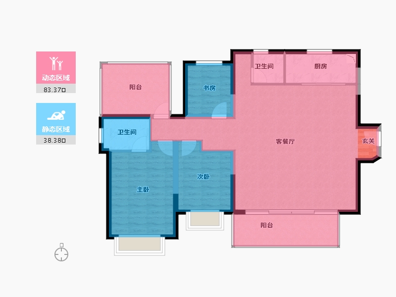 广西壮族自治区-南宁市-旭辉江山樾-111.19-户型库-动静分区