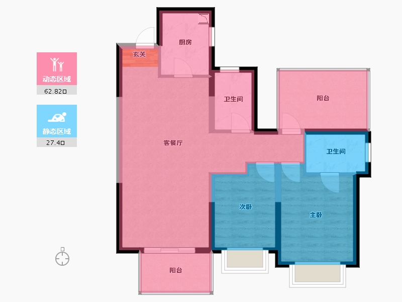 广西壮族自治区-南宁市-旭辉江山樾-80.95-户型库-动静分区