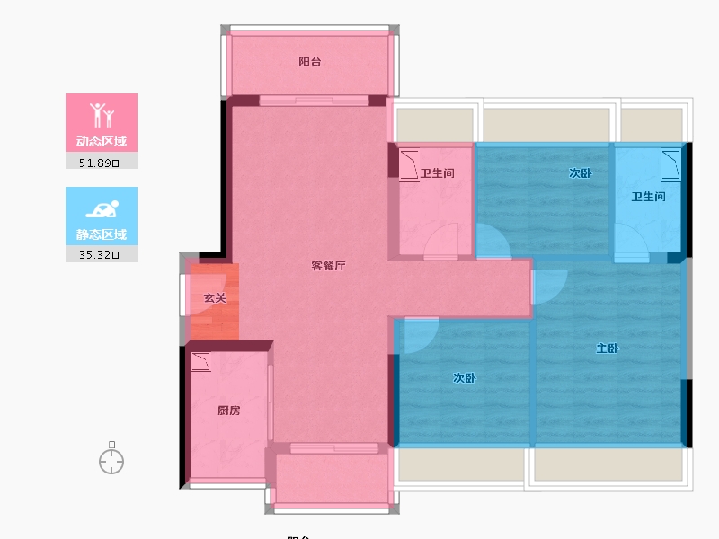 广东省-中山市-龙光玖誉山-77.30-户型库-动静分区