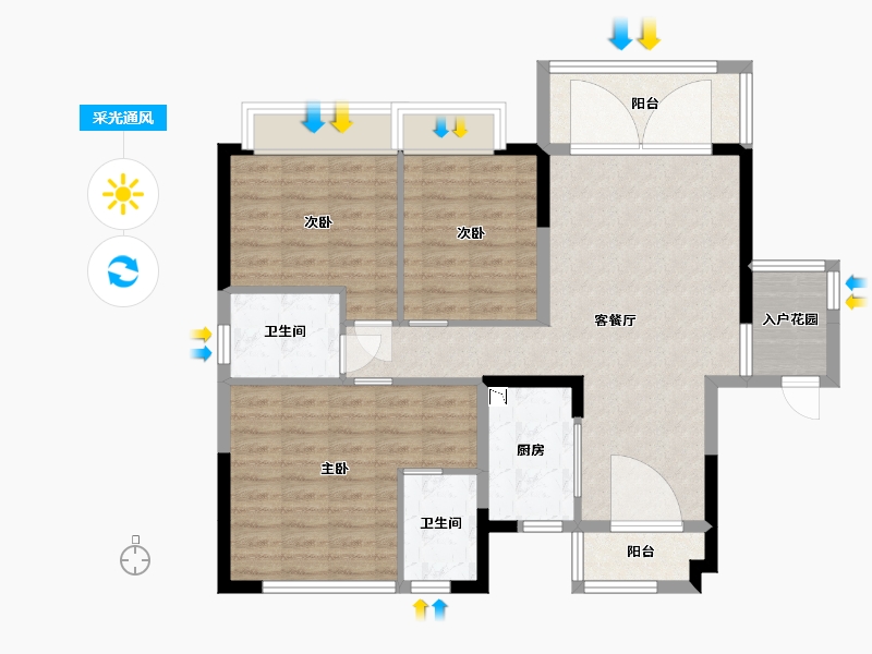 广东省-东莞市-清溪国际公馆-92.70-户型库-采光通风