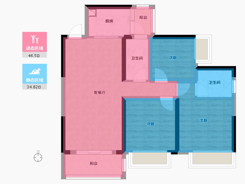 广西壮族自治区-南宁市-万丰新新传说-71.12-户型库-动静分区