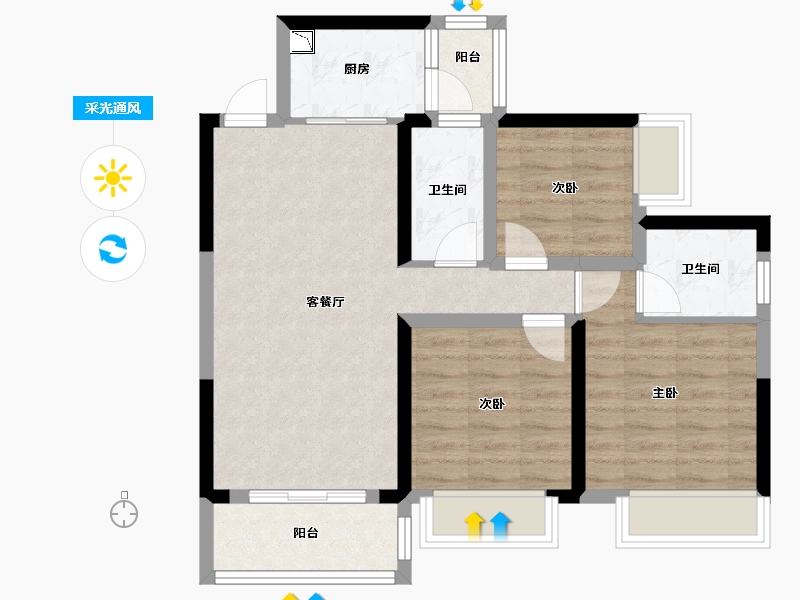 广西壮族自治区-南宁市-万丰新新传说-71.12-户型库-采光通风