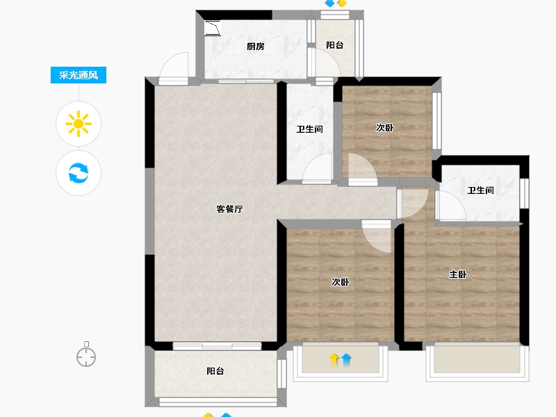 广西壮族自治区-南宁市-万丰新新传说-71.13-户型库-采光通风