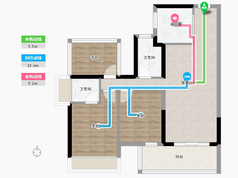 广西壮族自治区-南宁市-龙光玖誉湖-75.12-户型库-动静线