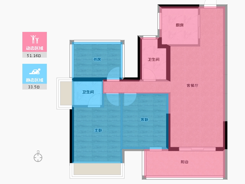 广西壮族自治区-南宁市-龙光玖誉湖-75.12-户型库-动静分区