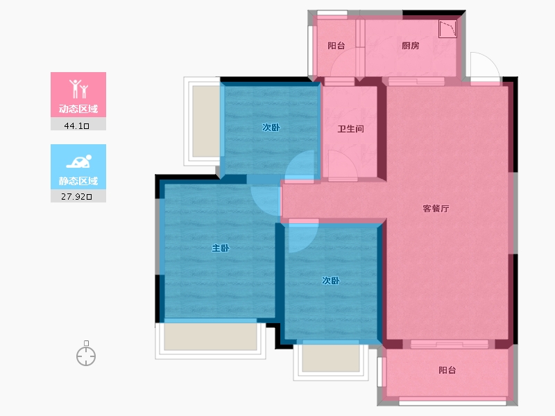 广西壮族自治区-南宁市-万丰新新传说-63.10-户型库-动静分区