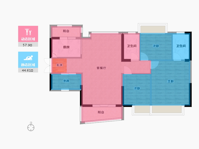 广东省-东莞市-嘉辉豪庭森镇-91.85-户型库-动静分区