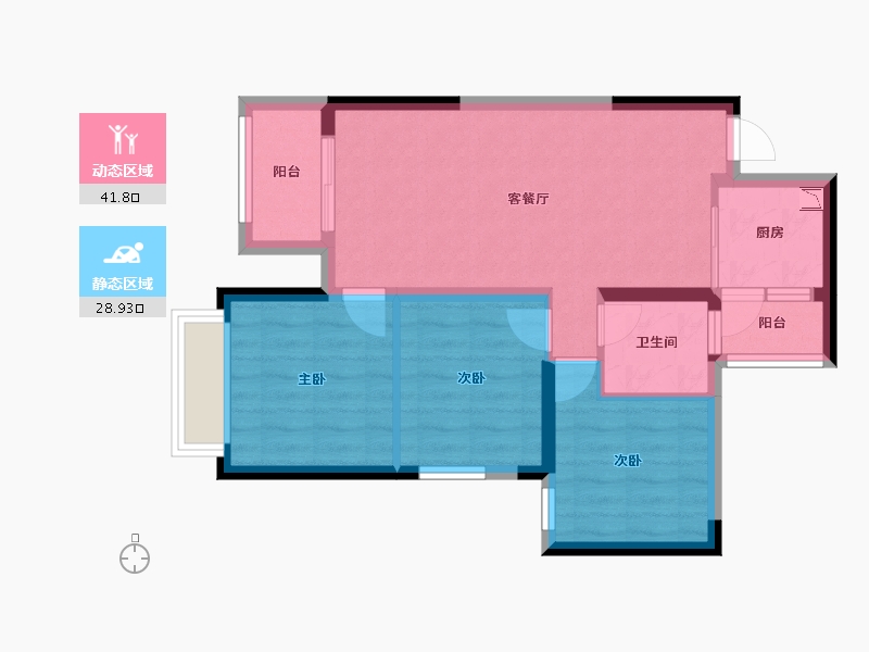 广西壮族自治区-南宁市-万丰新新传说-62.46-户型库-动静分区