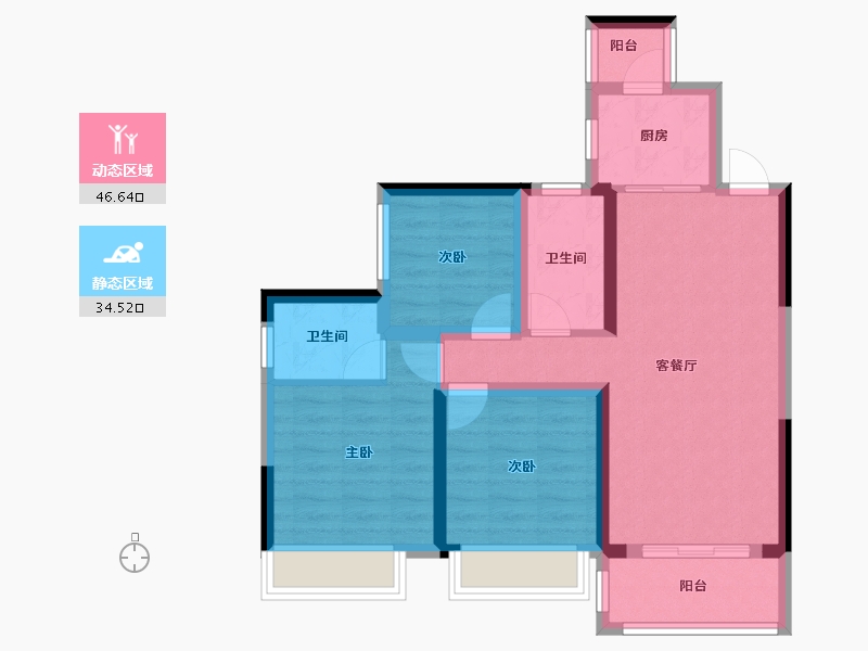 广西壮族自治区-南宁市-万丰新新传说-71.20-户型库-动静分区