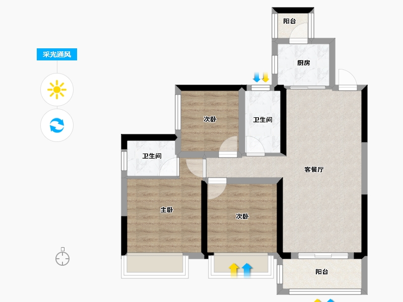 广西壮族自治区-南宁市-万丰新新传说-71.20-户型库-采光通风