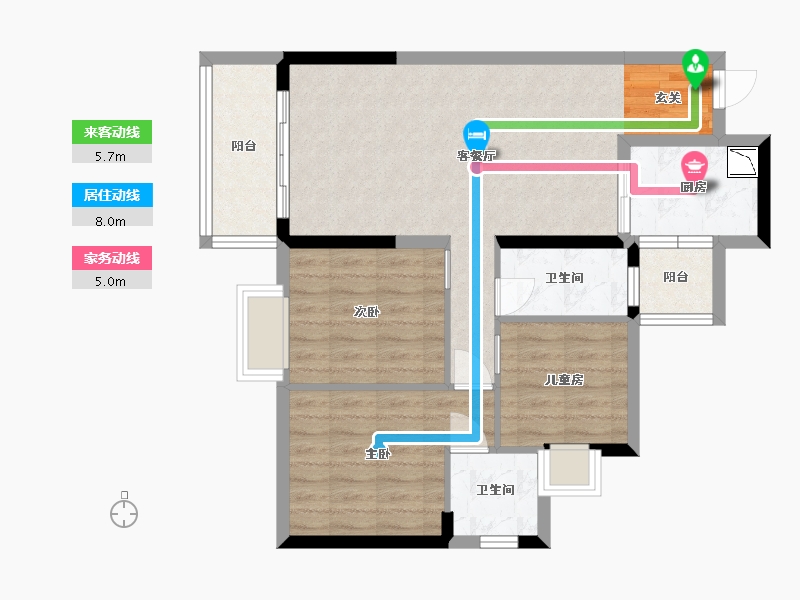 广东省-东莞市-滨海明珠-76.72-户型库-动静线