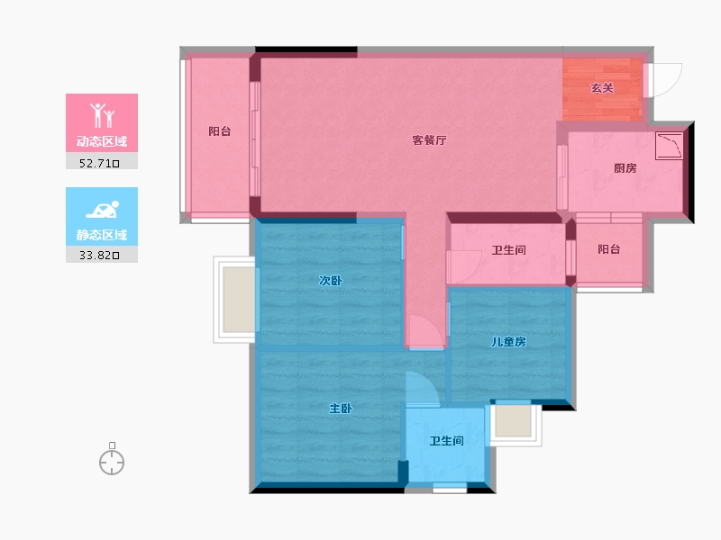 广东省-东莞市-滨海明珠-76.72-户型库-动静分区