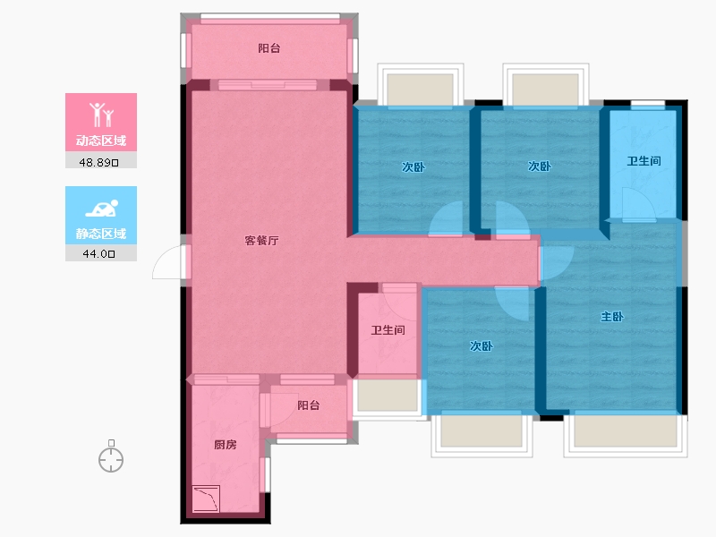 广西壮族自治区-南宁市-万丰新新传说-81.20-户型库-动静分区